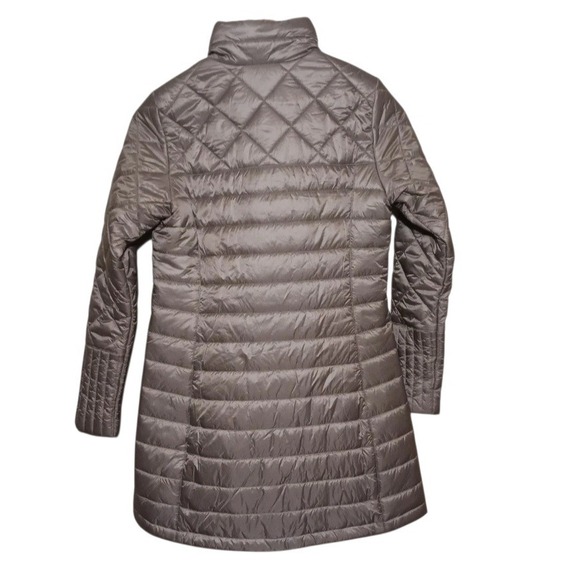Patagonia Jacket Women Medium Silver Radalie Puffer Parka Insulated Long Quilted - Picture 2 of 7